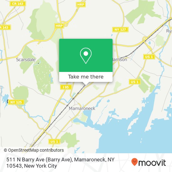 Mapa de 511 N Barry Ave (Barry Ave), Mamaroneck, NY 10543