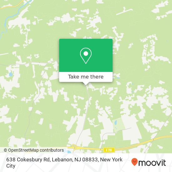 Mapa de 638 Cokesbury Rd, Lebanon, NJ 08833