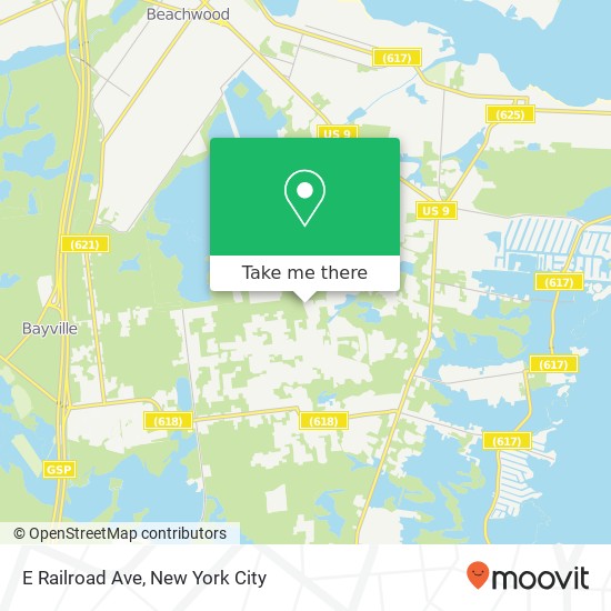 Mapa de E Railroad Ave, Bayville, NJ 08721