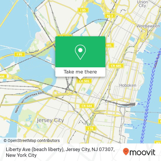 Liberty Ave (beach liberty), Jersey City, NJ 07307 map