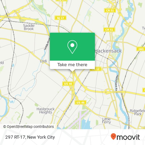 Mapa de 297 RT-17, Hackensack, NJ 07601