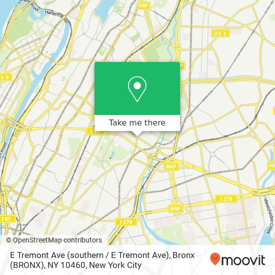 E Tremont Ave (southern / E Tremont Ave), Bronx (BRONX), NY 10460 map
