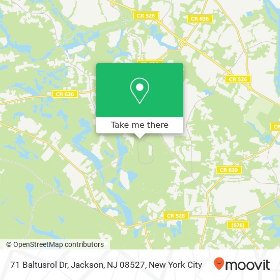 Mapa de 71 Baltusrol Dr, Jackson, NJ 08527