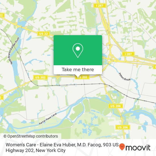 Mapa de Women's Care - Elaine Eva Huber, M.D. Facog, 903 US Highway 202