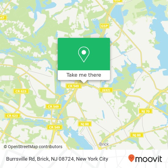 Mapa de Burrsville Rd, Brick, NJ 08724