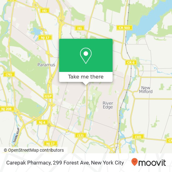 Mapa de Carepak Pharmacy, 299 Forest Ave