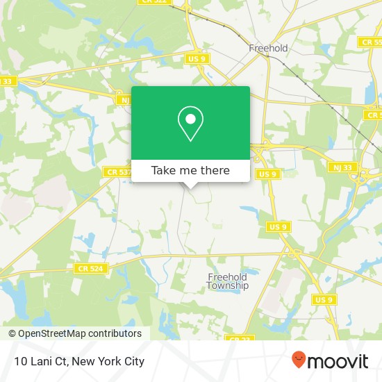 Mapa de 10 Lani Ct, Freehold, NJ 07728