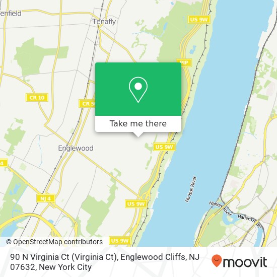 Mapa de 90 N Virginia Ct (Virginia Ct), Englewood Cliffs, NJ 07632