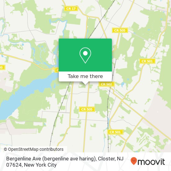 Mapa de Bergenline Ave (bergenline ave haring), Closter, NJ 07624