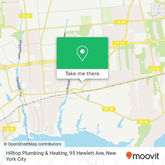 Mapa de Hilltop Plumbing & Heating, 95 Hewlett Ave