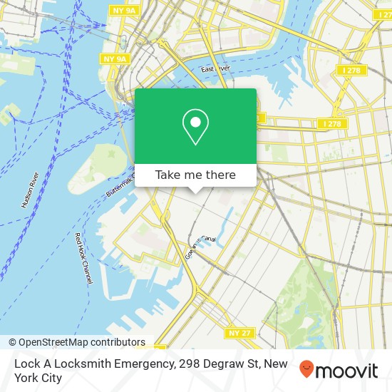 Lock A Locksmith Emergency, 298 Degraw St map