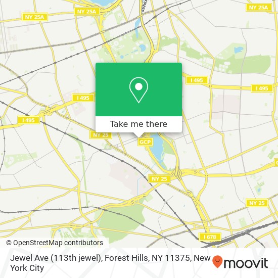 Mapa de Jewel Ave (113th jewel), Forest Hills, NY 11375