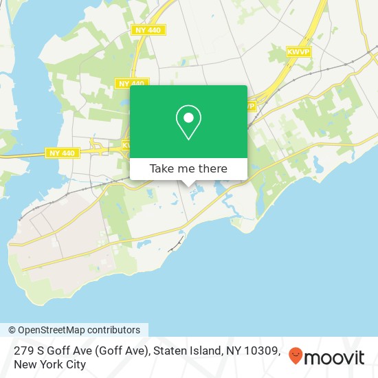 Mapa de 279 S Goff Ave (Goff Ave), Staten Island, NY 10309