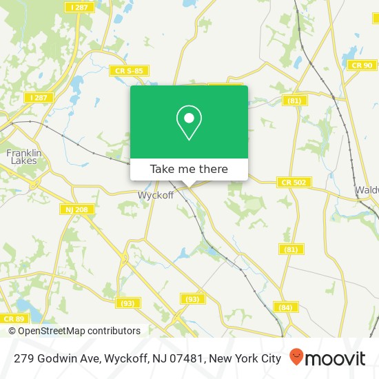Mapa de 279 Godwin Ave, Wyckoff, NJ 07481
