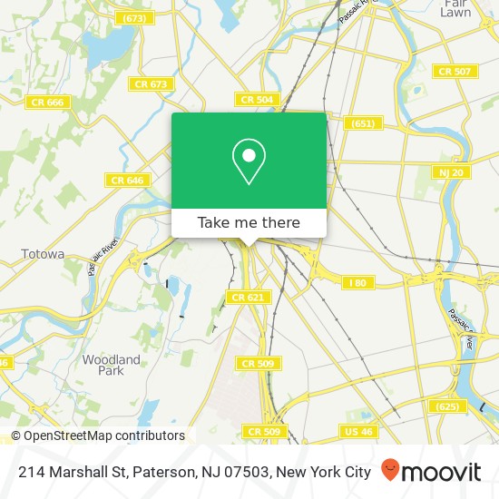 Mapa de 214 Marshall St, Paterson, NJ 07503
