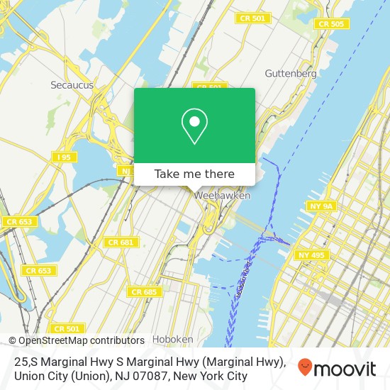 25,S Marginal Hwy S Marginal Hwy (Marginal Hwy), Union City (Union), NJ 07087 map