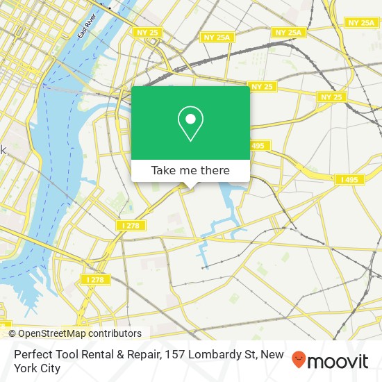 Perfect Tool Rental & Repair, 157 Lombardy St map