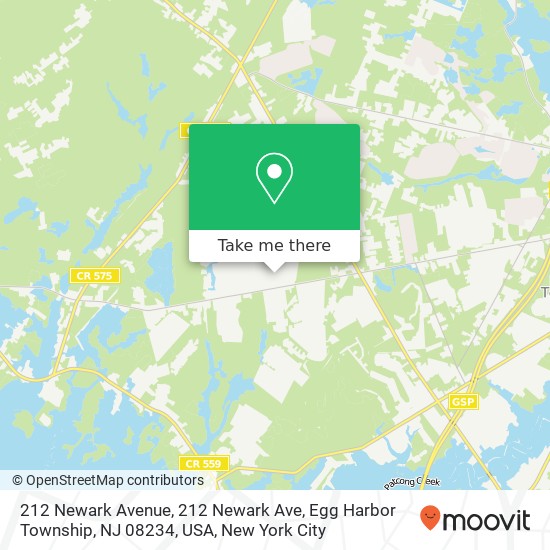 212 Newark Avenue, 212 Newark Ave, Egg Harbor Township, NJ 08234, USA map