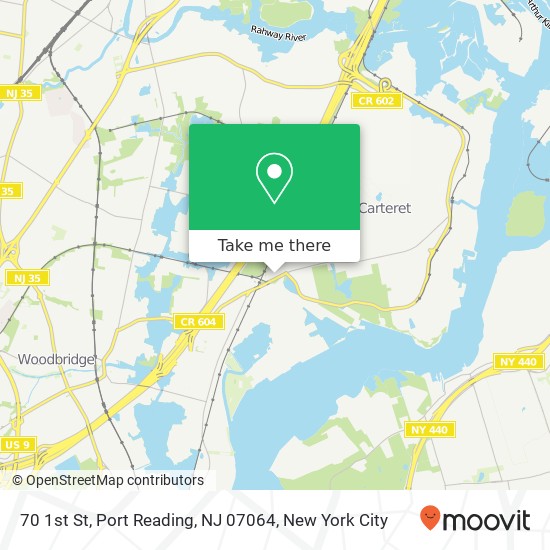 Mapa de 70 1st St, Port Reading, NJ 07064