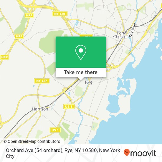 Mapa de Orchard Ave (54 orchard), Rye, NY 10580