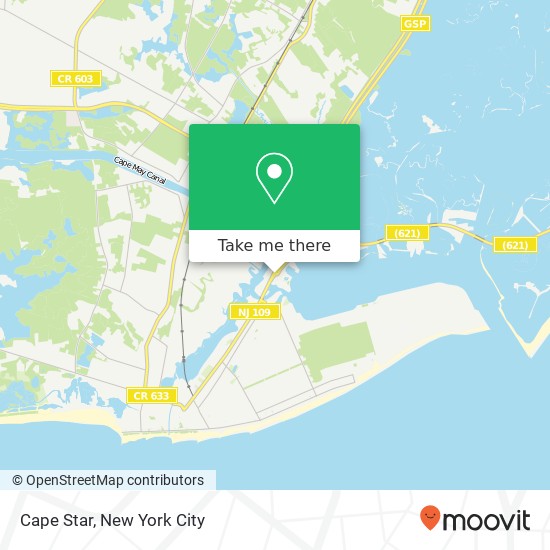 Mapa de Cape Star, 1121 RT-109