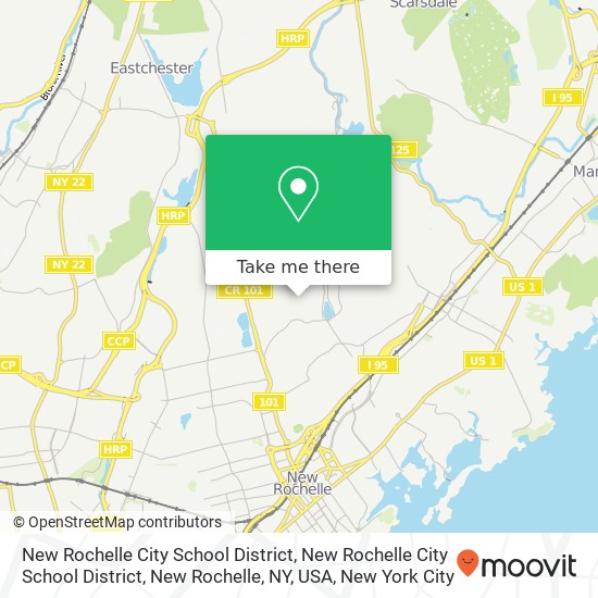 Mapa de New Rochelle City School District, New Rochelle City School District, New Rochelle, NY, USA