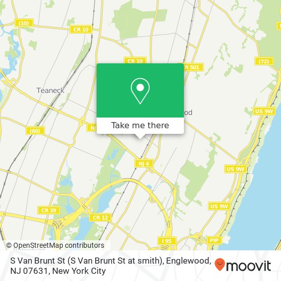 Mapa de S Van Brunt St (S Van Brunt St at smith), Englewood, NJ 07631
