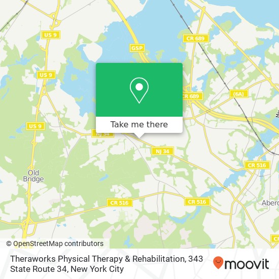 Mapa de Theraworks Physical Therapy & Rehabilitation, 343 State Route 34