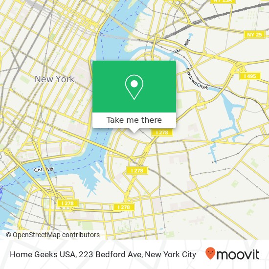 Mapa de Home Geeks USA, 223 Bedford Ave