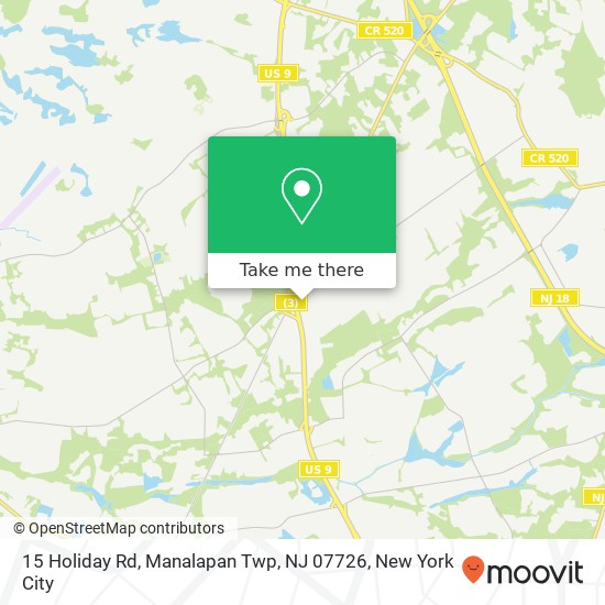 15 Holiday Rd, Manalapan Twp, NJ 07726 map