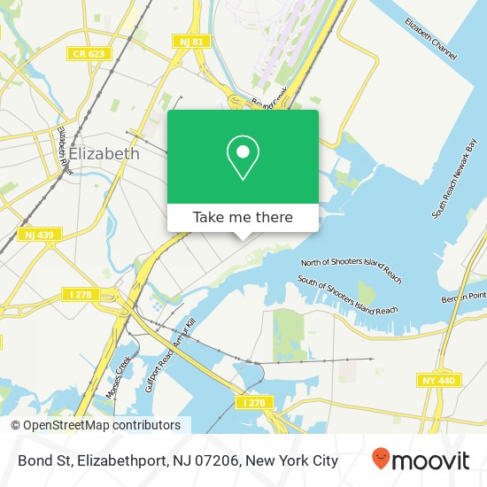 Mapa de Bond St, Elizabethport, NJ 07206