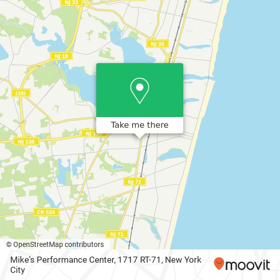 Mapa de Mike's Performance Center, 1717 RT-71