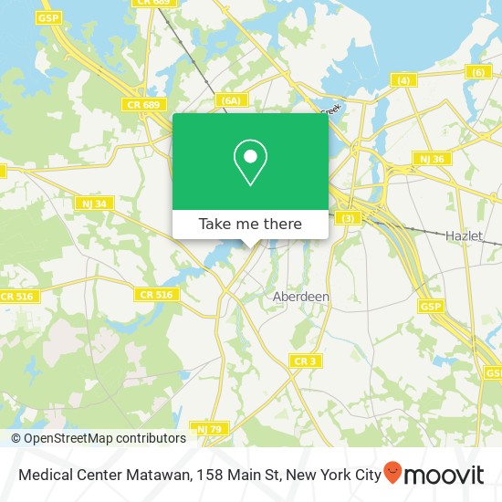 Medical Center Matawan, 158 Main St map