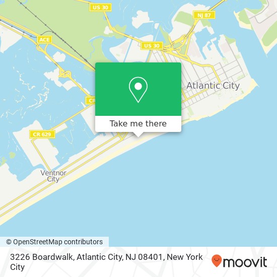 Mapa de 3226 Boardwalk, Atlantic City, NJ 08401