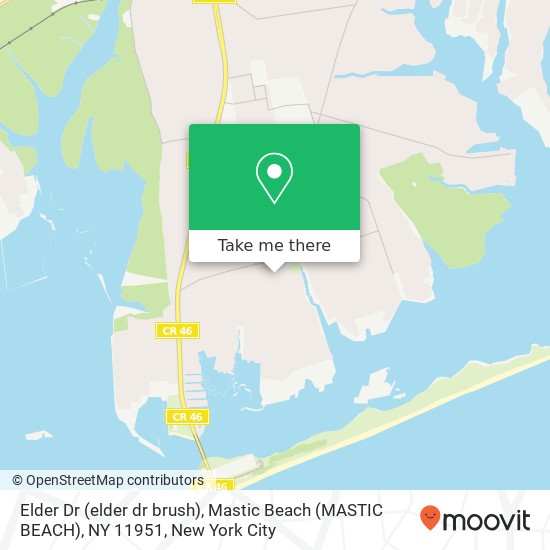 Mapa de Elder Dr (elder dr brush), Mastic Beach (MASTIC BEACH), NY 11951