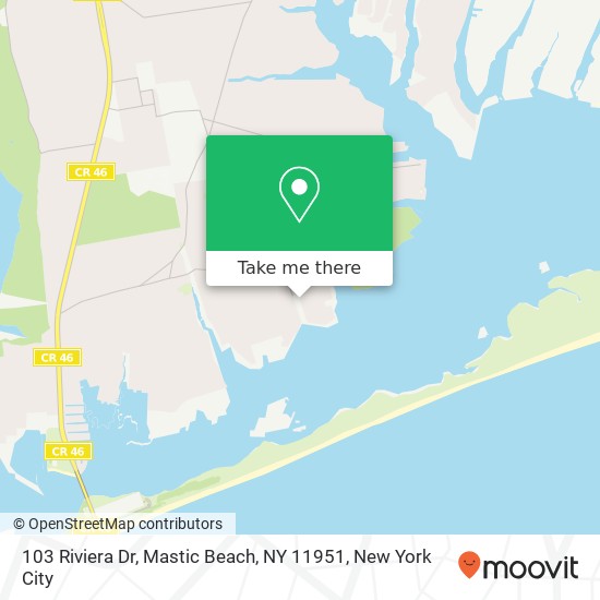 Mapa de 103 Riviera Dr, Mastic Beach, NY 11951