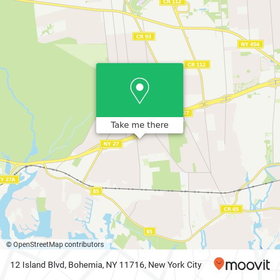Mapa de 12 Island Blvd, Bohemia, NY 11716