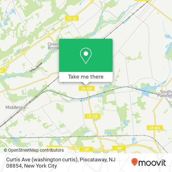 Mapa de Curtis Ave (washington curtis), Piscataway, NJ 08854