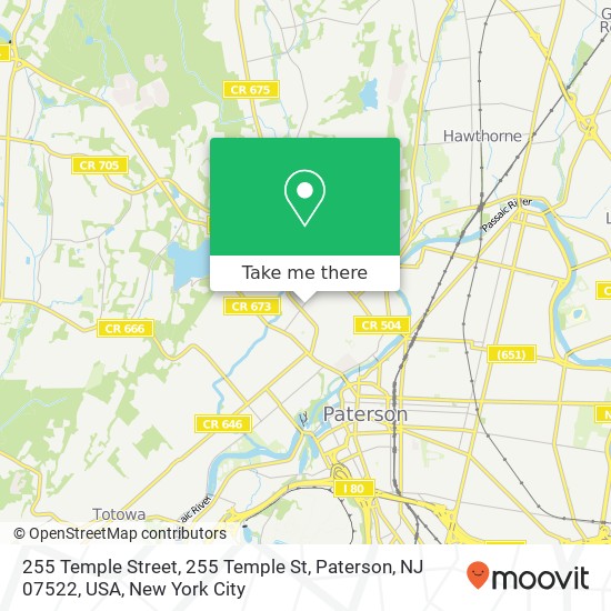 255 Temple Street, 255 Temple St, Paterson, NJ 07522, USA map