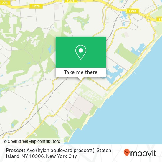 Mapa de Prescott Ave (hylan boulevard prescott), Staten Island, NY 10306