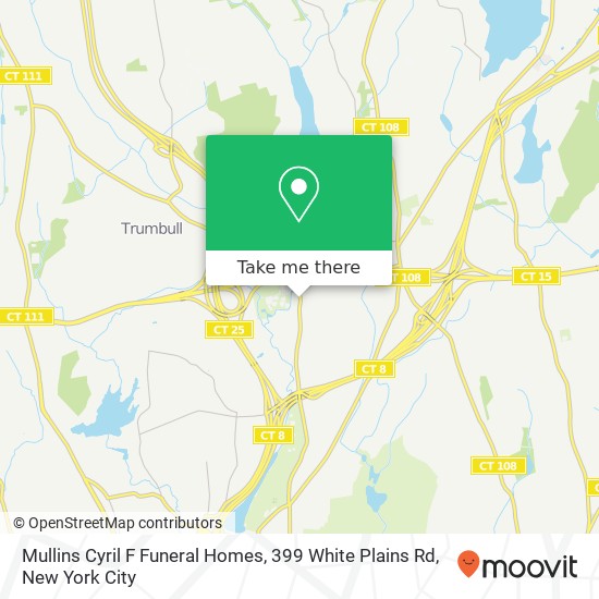 Mapa de Mullins Cyril F Funeral Homes, 399 White Plains Rd