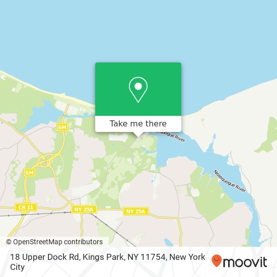 Mapa de 18 Upper Dock Rd, Kings Park, NY 11754
