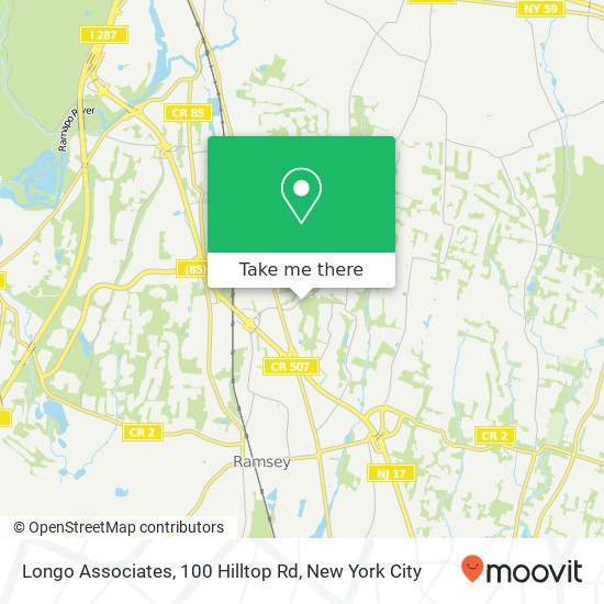 Mapa de Longo Associates, 100 Hilltop Rd