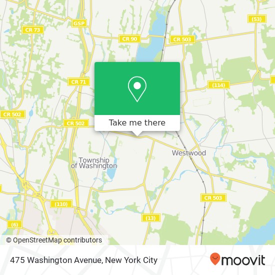 475 Washington Avenue, 475 Washington Ave, Township of Washington, NJ 07676, USA map