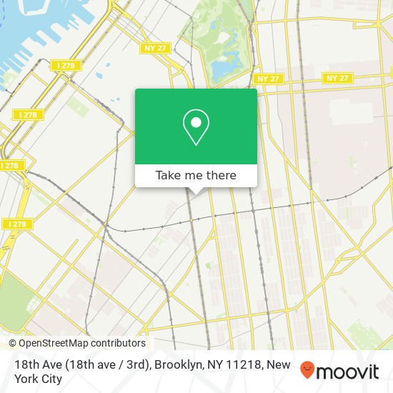 Mapa de 18th Ave (18th ave / 3rd), Brooklyn, NY 11218