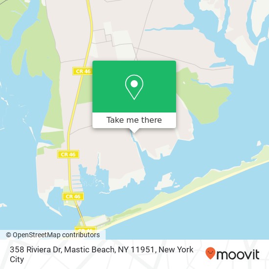 Mapa de 358 Riviera Dr, Mastic Beach, NY 11951