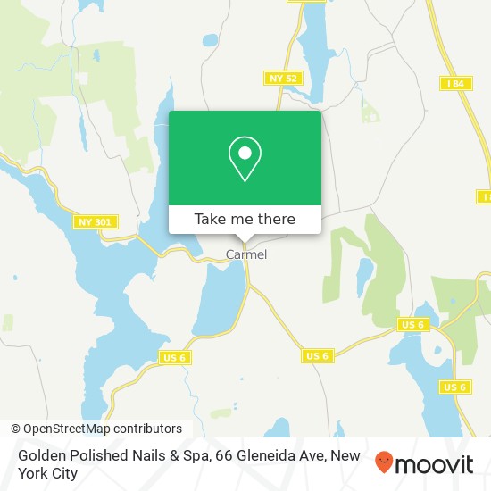 Mapa de Golden Polished Nails & Spa, 66 Gleneida Ave