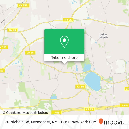 Mapa de 70 Nichols Rd, Nesconset, NY 11767