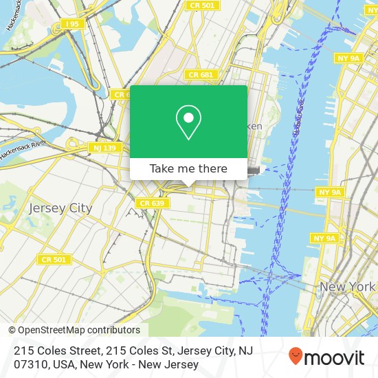 215 Coles Street, 215 Coles St, Jersey City, NJ 07310, USA map