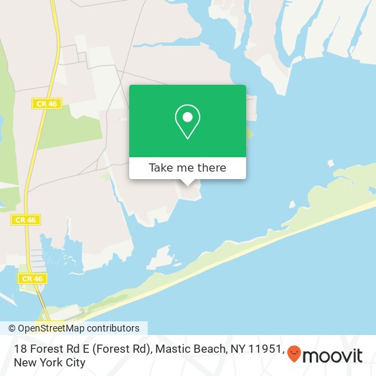 Mapa de 18 Forest Rd E (Forest Rd), Mastic Beach, NY 11951
